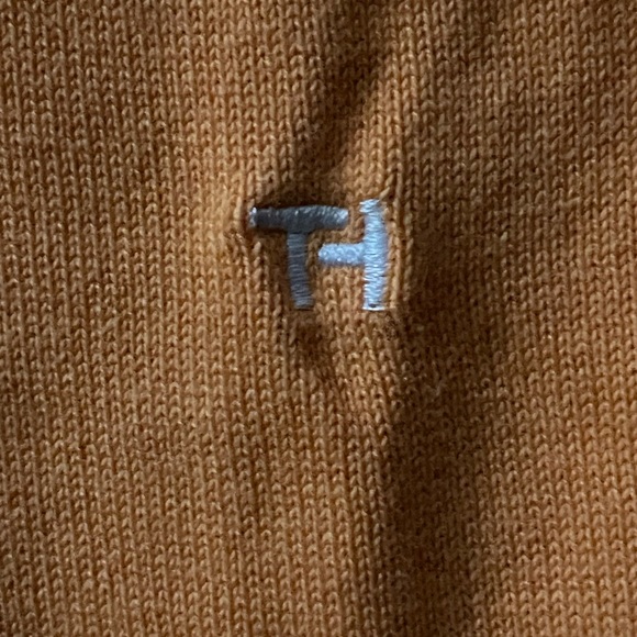 Tommy Hilfiger sweater vest/tank. Size Medium. Mostly orange with white detail. - Picture 3 of 9